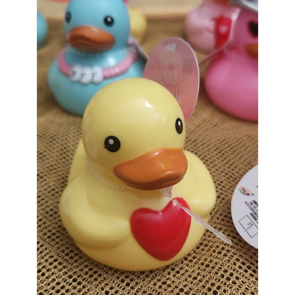 12pc‎ Assorted Rubber Duck Set with Mesh Duck Bath Caddy Organizer New with Tags